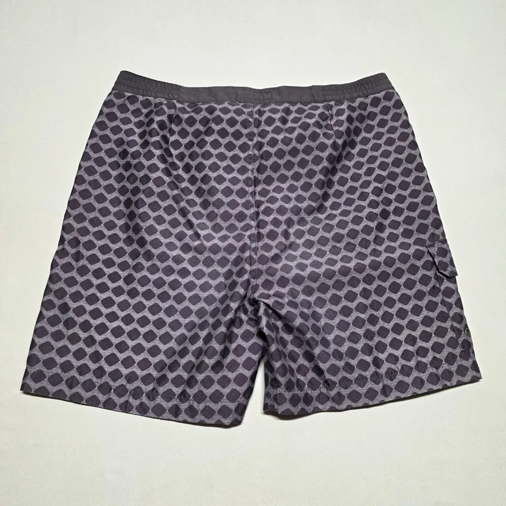 Original Penguin Men Brown Geometric Graphics Swim Trunks Size 30 Board Shorts